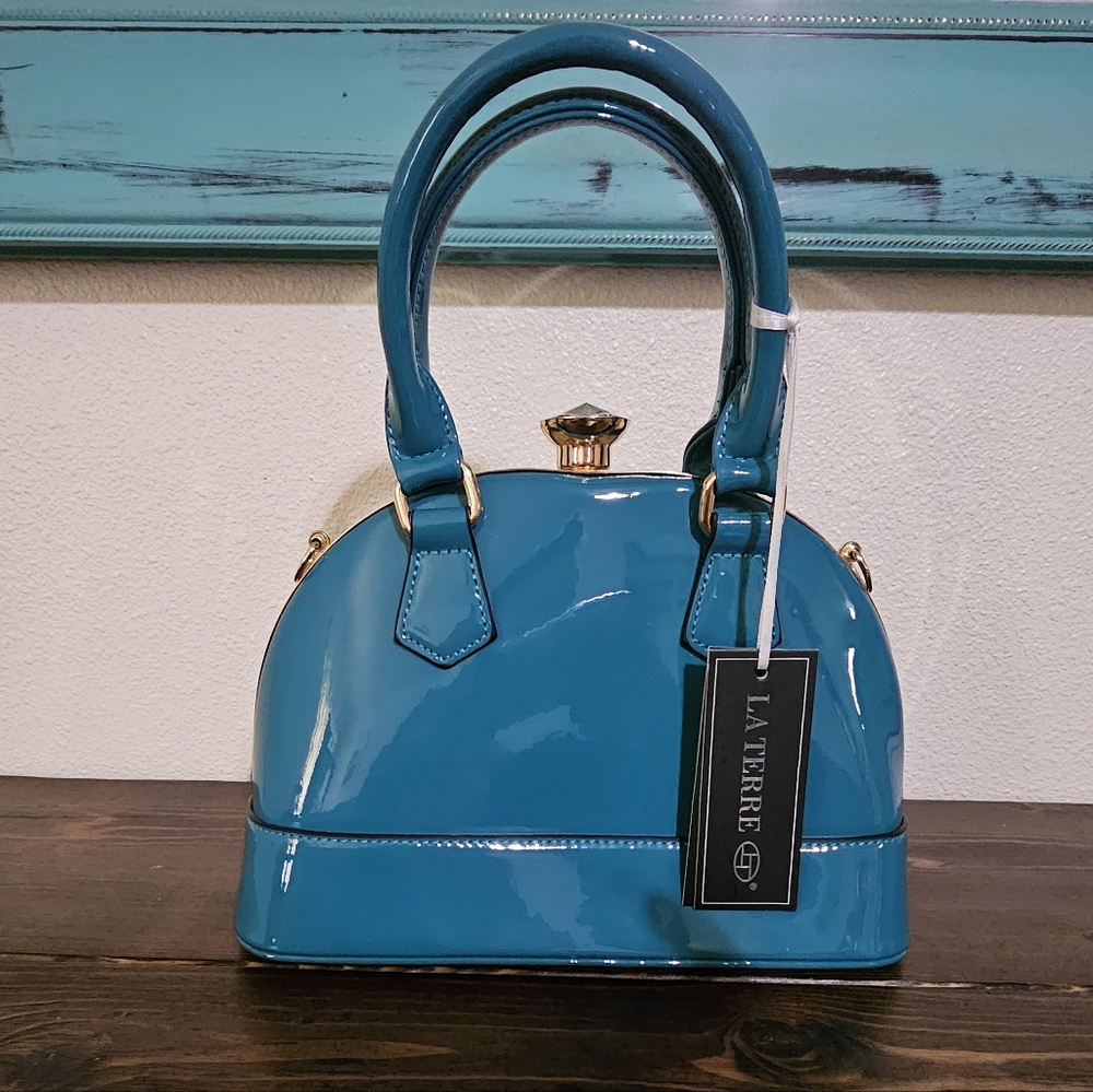 Teal La Terre purse